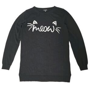 Verve Ami Kitty Cat Ears & Tail Sweater Black Medium Halloween Cat Lady Meow‎